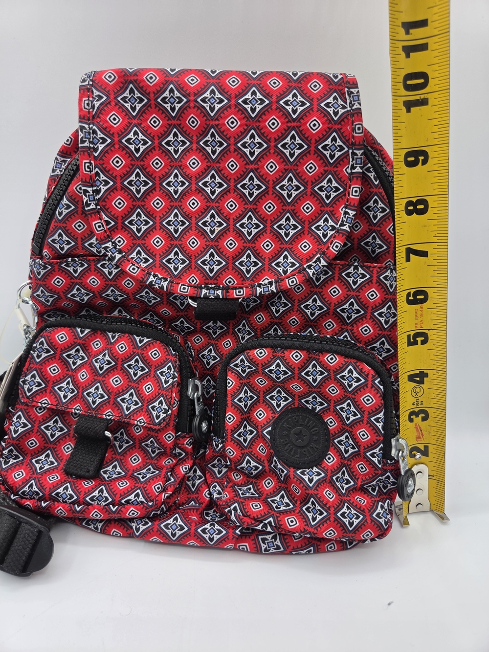 Kipling Red Geometric Print Backpack - Picture 9 of 10